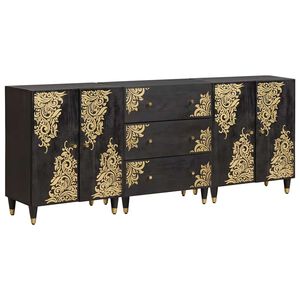 vidaXL Vonios spintos komplektas 3 vnt. 180 x 33 x 75 cm Juoda