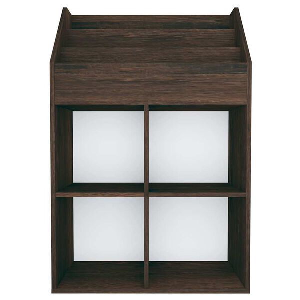 vidaXL Vaikiška lentyna žurnalams, dūminė, 71x30x114cm, mediena