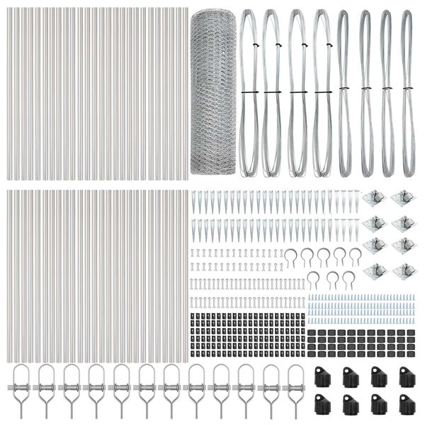 vidaXL Tvorelės stulpas Sidabro 100 x 0,8 m (25 mm tinklas) Plienas