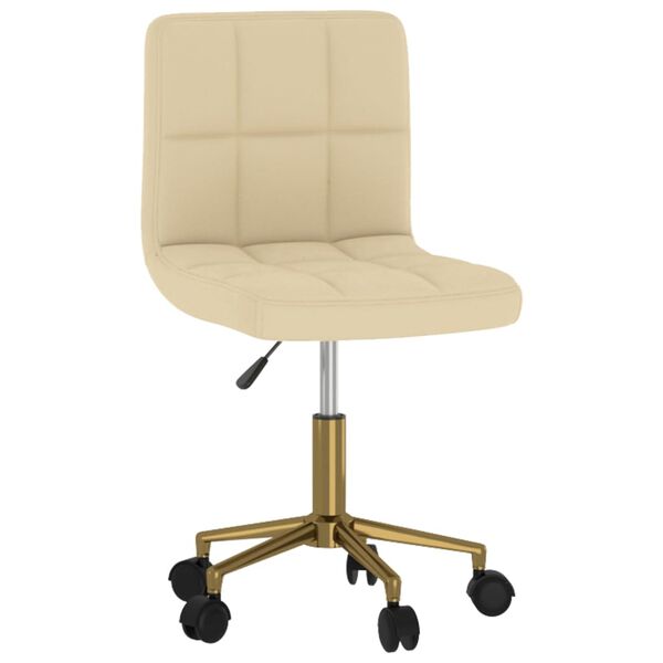 vidaXL Pasukamos valgomojo kėdės, 4vnt., kreminės spalvos, aksomas