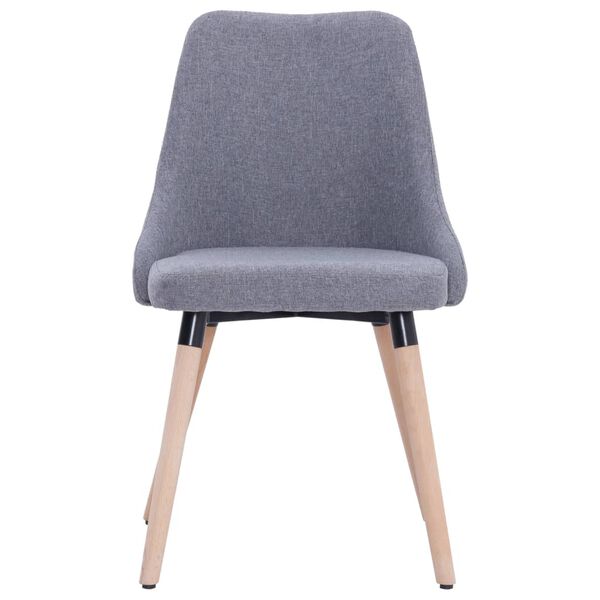 vidaXL Valgomojo kėdės, 2vnt., &scaron;viesiai pilkos spalvos, audinys