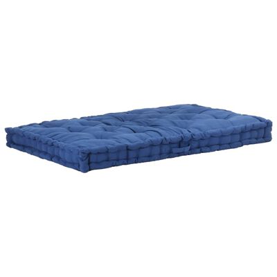 vidaXL Paletės/grindų pagalvėlė, šviesi mėlyna, 120x80x10cm, medvilnė