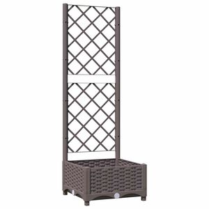 vidaXL Sodo lovelis su treliažu, rudos spalvos, 40x40x121,5cm, PP