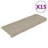 vidaXL Lipnūs laiptų kilimėliai, 15vnt., &scaron;viesiai žalios spalvos, 65x21x4cm