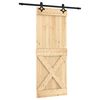 vidaXL Slankios durys Natūrali ir juoda 80 x 210 cm