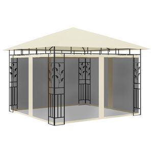 vidaXL Pavėsinė su tinkleliu nuo uodų, kreminė, 3x3x2,73m, 180g/m&sup2;