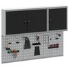 vidaXL Įrankių spintelių rinkinys su lentyna su saugykla 5 pcs Juoda