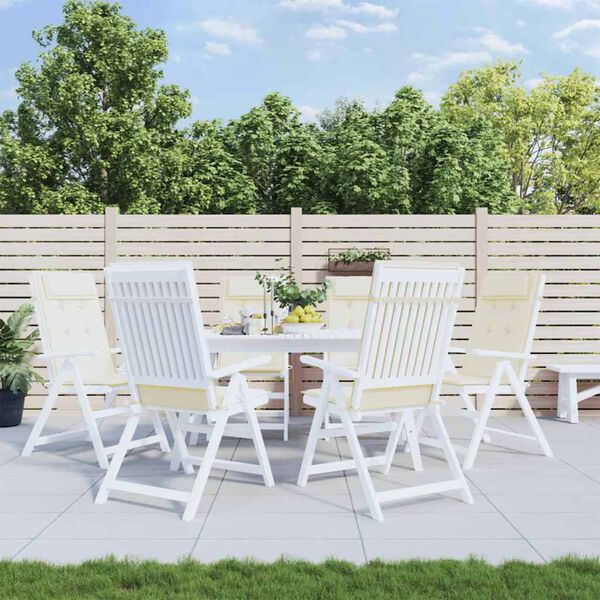 vidaXL Kėdės pagalvėlės, 6vnt., kreminės spalvos, oksfordo audinys