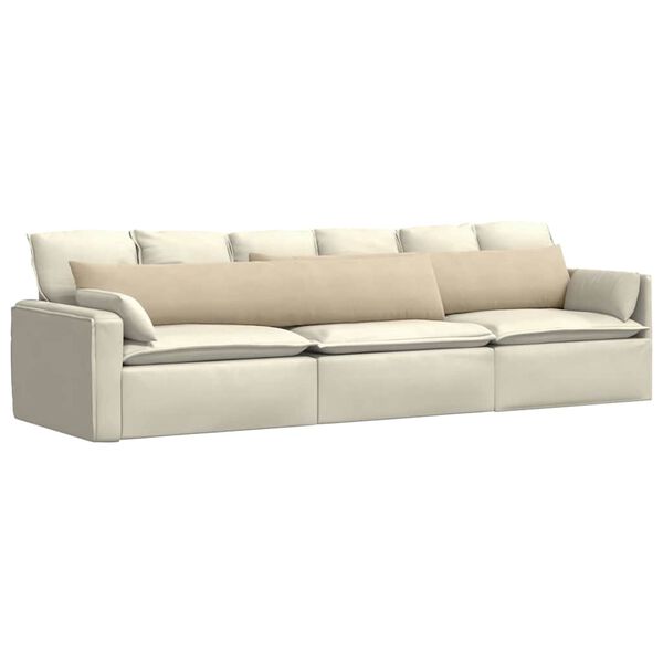 vidaXL Sofa Pagalvės 2 pcs Kreminė 200 x 40 cm audinys