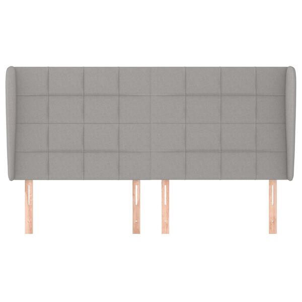 vidaXL Galvūgalis su auselėmis, pilkas, 203x23x118/128cm, audinys