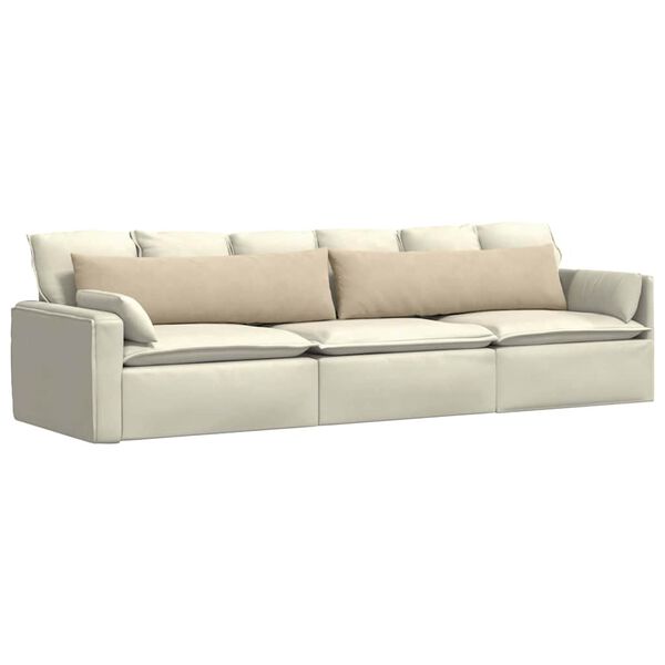 vidaXL Sofa Pagalvės 2 pcs Kreminė 145 x 40 cm audinys