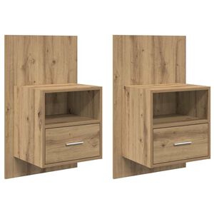 vidaXL &Scaron;alia lovos spintelė 2 pcs Amatininkų ąžuolas 50 x 32.5 x 80cm