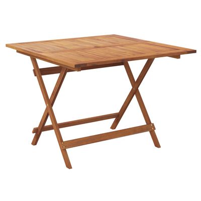 vidaXL Sulankstomas sodo stalas, 90x90x75cm, akacijos medienos masyvas