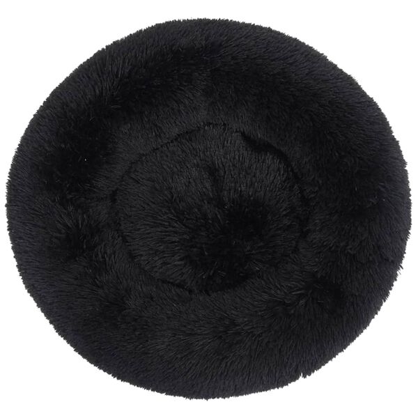 vidaXL Pagalvėlė &scaron;unims ir katėms, juodos palvos, 90x90x16cm, pliu&scaron;as