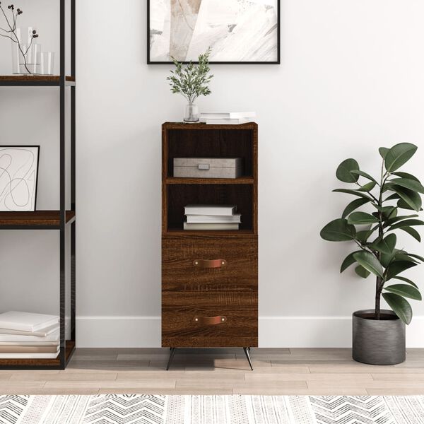 vidaXL &Scaron;oninė spintelė, ruda ąžuolo, 34,5x34x90cm, apdirbta mediena