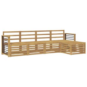 vidaXL Lauko sofos komplektas 5 pcs Balta Kietos akacijos mediena