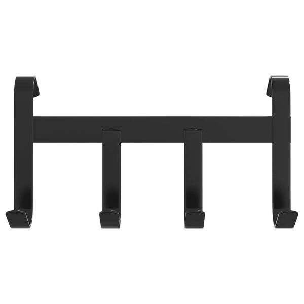 vidaXL Kamanų kabykla su 4 kabliukais, juodos spalvos, plienas