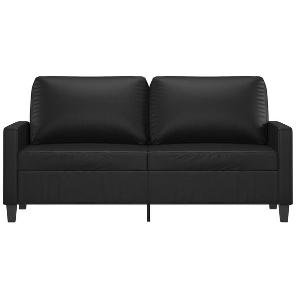 vidaXL Dvivietė sofa, juodos spalvos, 140cm, dirbtinė oda