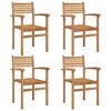 vidaXL Kėdė 4 pcs Ruda 56 x 55 x 90.5 cm Kieto teka medžio