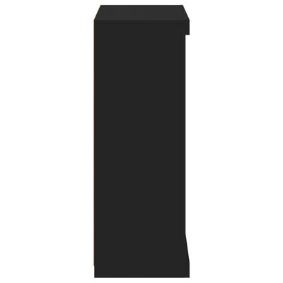 vidaXL Šoninė spintelė su LED lemputėmis, juoda, 60,5x37x100cm