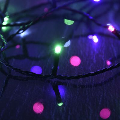 vidaXL LED lempučių girlianda, 60m, PVC, 600 pastelinių spalvotų LED