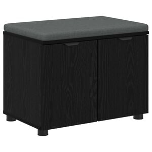 vidaXL Koridoriaus suolas su pagalve Juodas Ąžuolas 60 x 38 x 46 cm