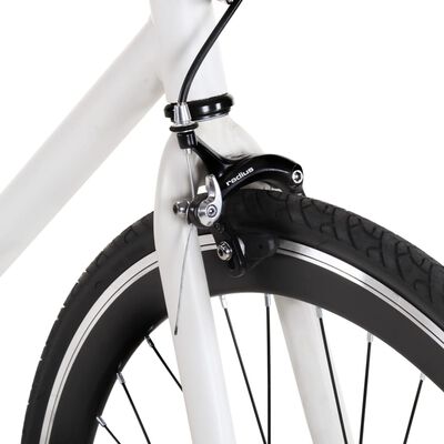 vidaXL Fiksuotos pavaros dviratis, baltas ir juodas, 700c, 55cm