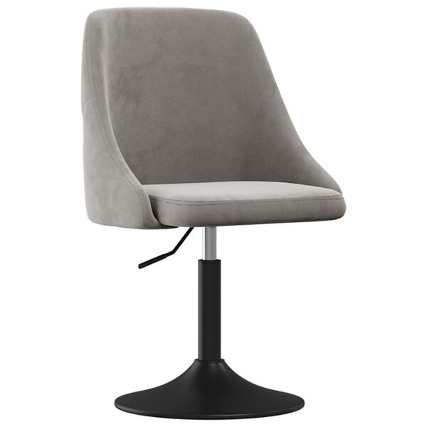 vidaXL Valgomojo kėdės, 2vnt., &scaron;viesiai pilkos spalvos, aksomas