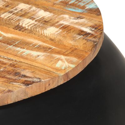 vidaXL Kavos staliukas, juodas, 68x68x30cm, perdirbta mediena