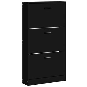 vidaXL Spintelė batams, juodos spalvos, 59x17x108cm, apdirbta mediena