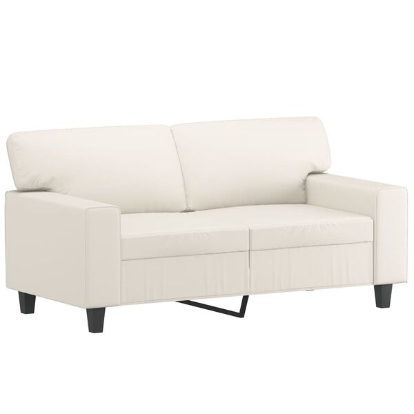 vidaXL Dvivietė sofa, kreminės spalvos, 120cm, dirbtinė oda