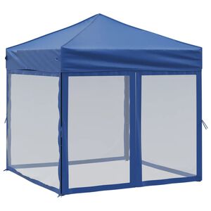 vidaXL Proginė palapinė su &scaron;oninėmis sienomis, mėlyna, 2x2m
