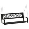vidaXL Supamas sodo suoliukas, juodos spalvos, 125cm, plienas ir WPC