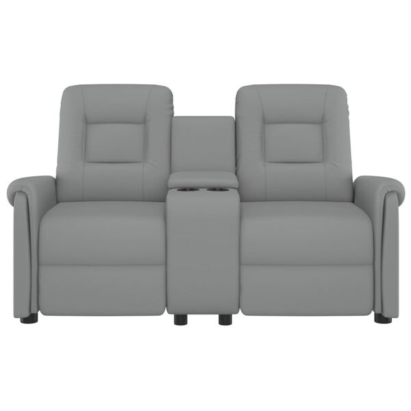 vidaXL Dvivietis atlošiamas masažinis krėslas, pilkas