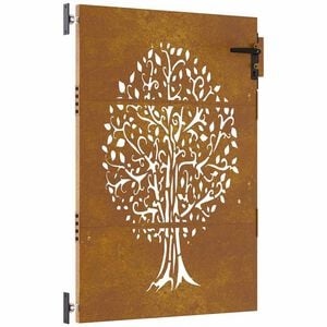 vidaXL Sodo vartai, 85x125 cm, Corten plienas, medžio ra&scaron;tas