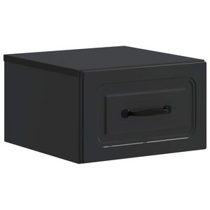 vidaXL Sieninis naktinis staliukas su stalčių Juoda 34,5 x 33 x 20 cm