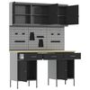 vidaXL Darbo spinta 10 pcs Juoda Inžinerinė mediena ir plienas