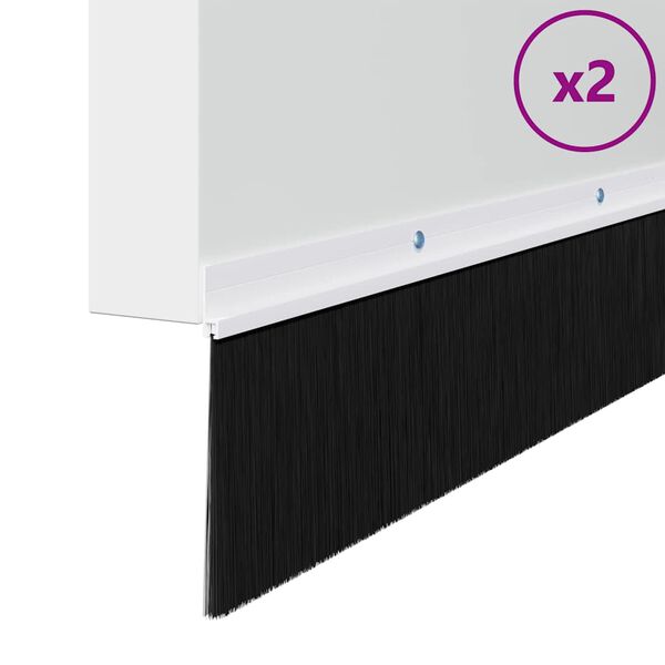 vidaXL Sukabinamų durų šepetėlių sandarikliai 2 pcs Balta 100 cm