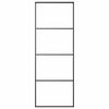 vidaXL Stumdomos durys, juodos, 76x205cm, ESG stiklas ir aliuminis