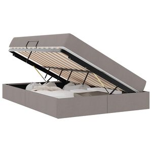 vidaXL Lova su daiktų laikymo vieta ir čiužiniu Taupe 140 x 190 cm