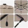 vidaXL Roma Parasol Taupe 286 x 285 x 270 cm Aliuminis ir poliesteris