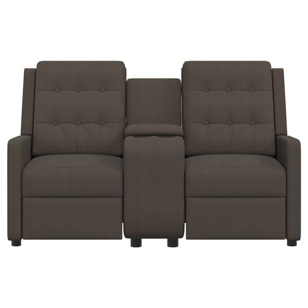 vidaXL Dvivietis atlošiamas masažinis krėslas, rudas