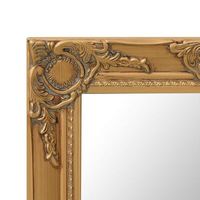 vidaXL Sieninis veidrodis, aukso spalvos, 50x50cm, barokinis stilius