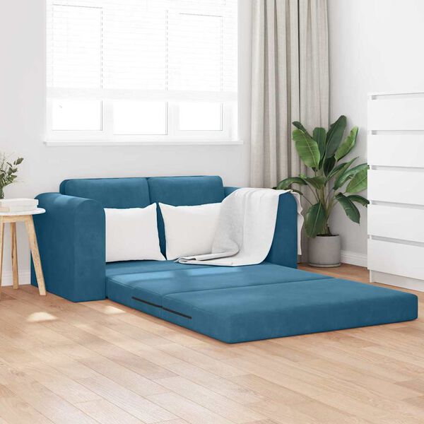 vidaXL Sofa lova 60cm Mėlyna Aksomas