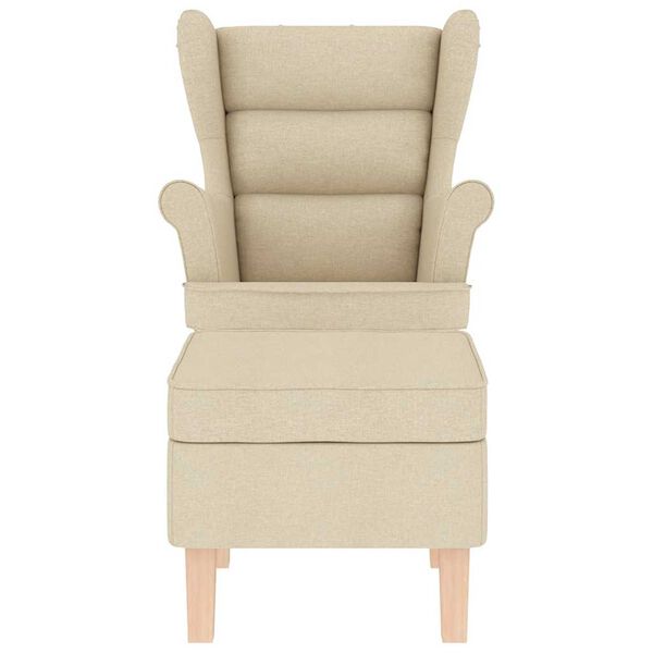 vidaXL Supama kėdė su pakoja, kreminės spalvos, audinys