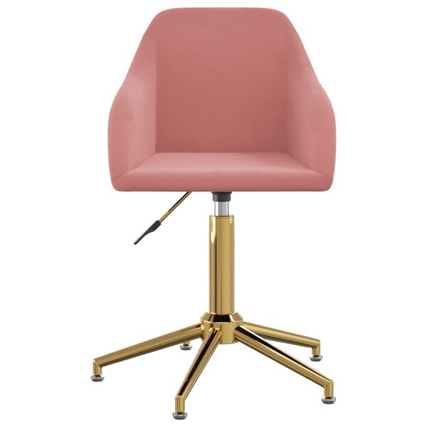 vidaXL Pasukamos valgomojo kėdės, 6vnt., rožinės spalvos, aksomas