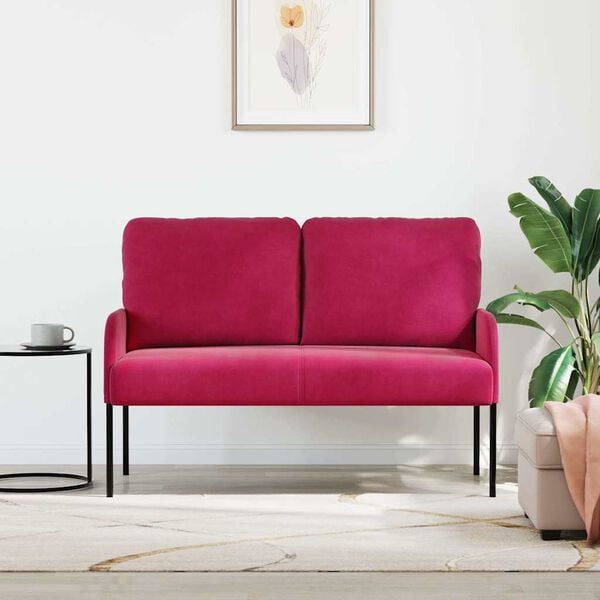 vidaXL Sofos su pagalve 110cm Vyno raudona fanera