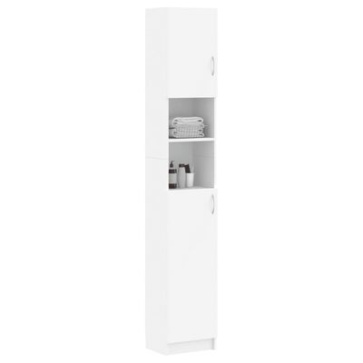 vidaXL Vonios kambario spintelė, balta, 32x25,5x190cm, MDP