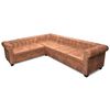 vidaXL Chesterfield kampinė &scaron;e&scaron;iavietė sofa, dirbtinė oda, ruda
