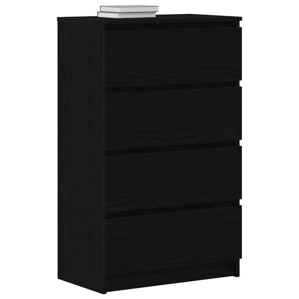 vidaXL &Scaron;oninė spintelė, juodos ąžuolas, 60x35x98,5 cm, mediena